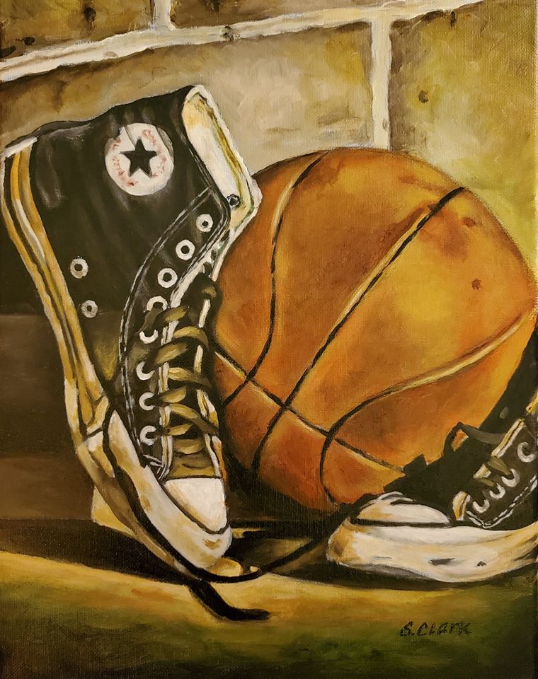 basketball sneakers sandy clark artist